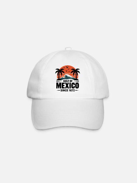 Gulf of Mexico Since 1672 Retro Beach Vibes - Baseballkappe - Weiß/Weiß