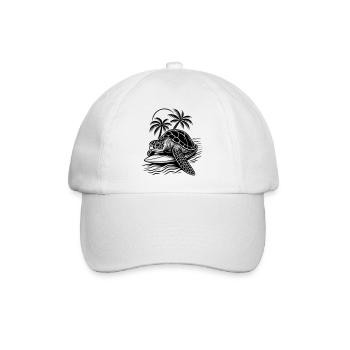 Surf Turtle - Tropical Beach Vibes - Baseball Cap - white/white - Front