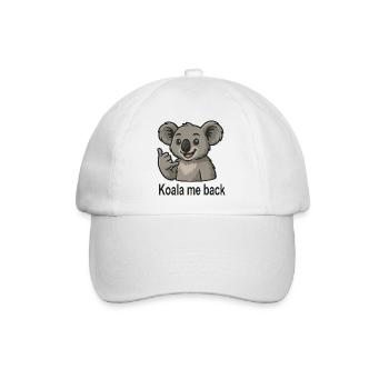 Süßer Koala telefoniere anrufen Koala Spruch - Baseballkappe - Weiß/Weiß - Vorne