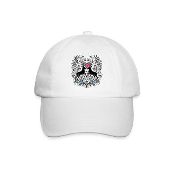 Hirsche Hirschherz Design - Alpenstilfür Volksfest - Baseballkappe - Weiß/Weiß - Vorne