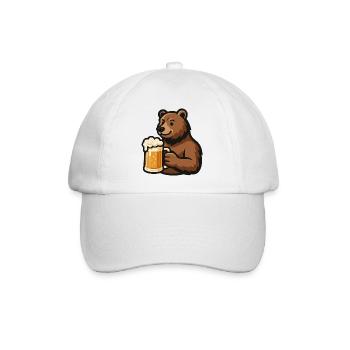 Beer and bear, love of beer - Baseball Cap - white/white - Front