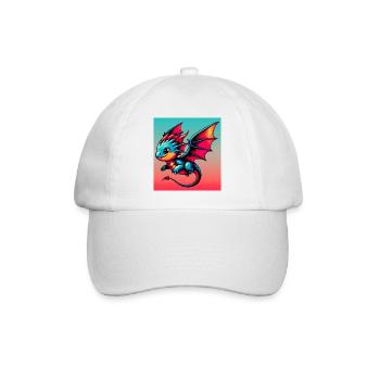 Drache - Baseballkappe - Weiß/Weiß - Vorne