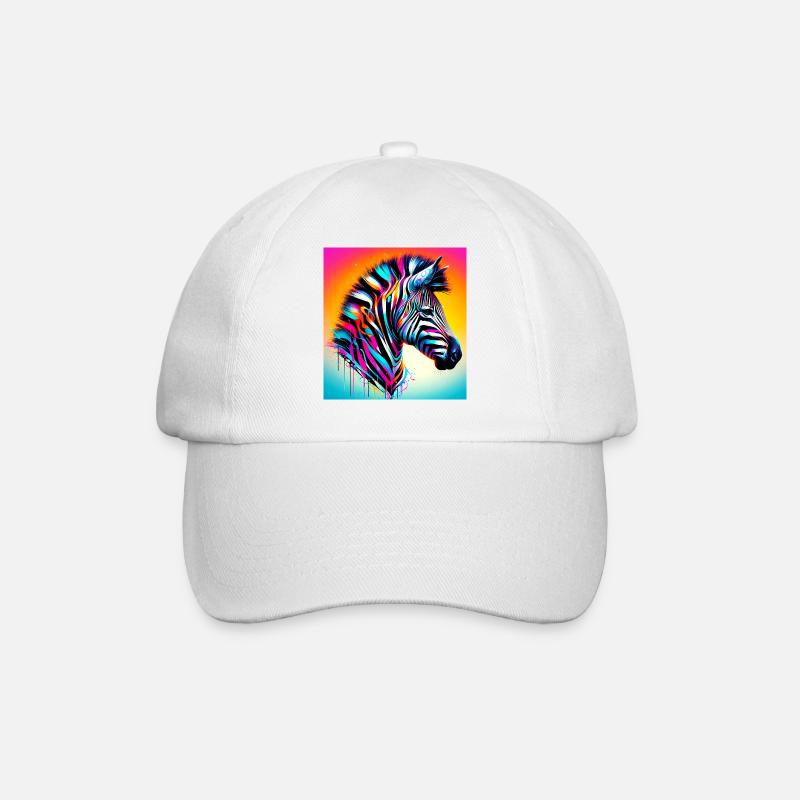 Zebra - Baseballkappe - Weiß/Weiß