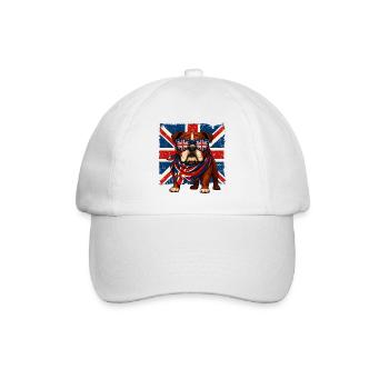 Bouledogue britannique avec lunettes de soleil Union Jack - Casquette classique - blanc/blanc - Devant