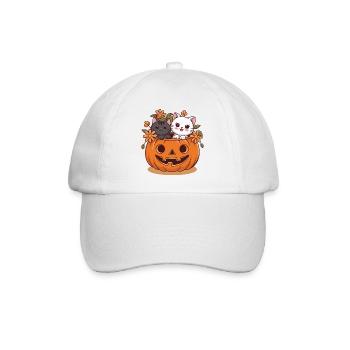 Cats in pumpkin head Halloween design - Baseball Cap - white/white - Front