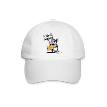 Cheese Is Murder Mouse - Baseball Cap - white/white - Front