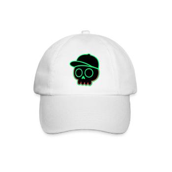 Neon Schädel Cap - Baseballkappe - Weiß/Weiß - Vorne