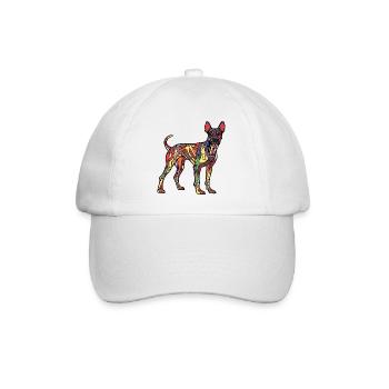 Dobermann Hund Halloween Comic Lustig - Baseballkappe - Weiß/Weiß - Vorne