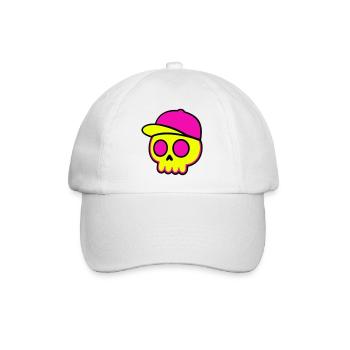 Neon Skull Cap Design - Baseball Cap - white/white - Front