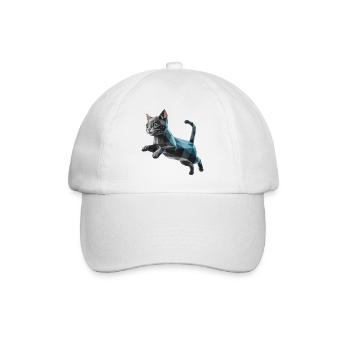 Kätzchen - Cooles Low-Poly-Logo - Baseballkappe - Weiß/Weiß - Vorne