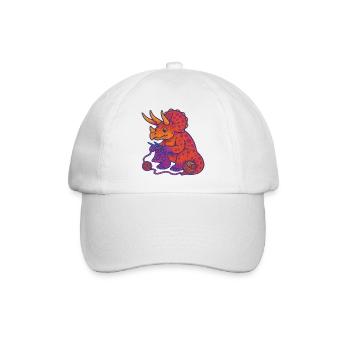 Knit Dino Triceratops Neon Gradient - Baseball Cap - white/white - Front