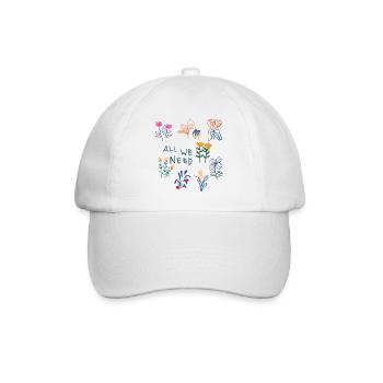 All We Need Blumen - Baseballkappe - Weiß/Weiß - Vorne
