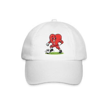 Mignon coeur Football joueur Dessin animé Mascotte Art - Casquette classique - blanc/blanc - Devant