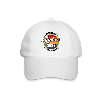Rentner 2026 Retro Patch Frührente Abschlußparty - Baseballkappe - Weiß/Weiß - Vorne