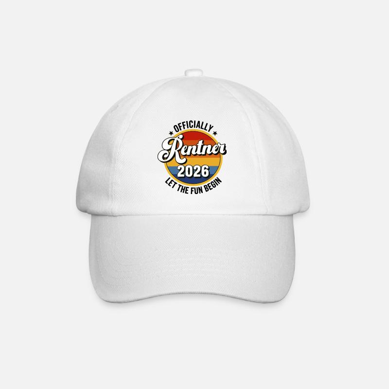 Rentner 2026 Retro Patch Frührente Abschlußparty - Baseballkappe - Weiß/Weiß