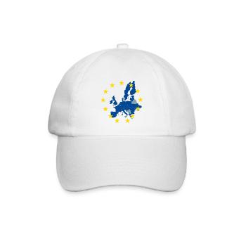 Europakarte im EU-Sternenring - Baseballkappe - Weiß/Weiß - Vorne