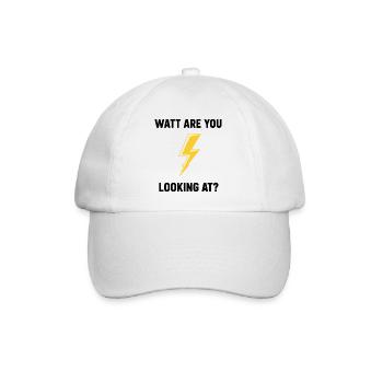 Watt Are You Looking At Bolt Design - Baseball Cap - white/white - Front