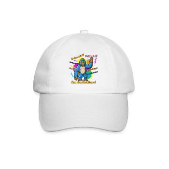 Bunter Bigfoot Abschiedssprüche. Wortwitz - Baseballkappe - Weiß/Weiß - Vorne