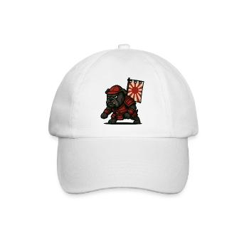 Bulldogge Samurai Rising - Baseballkappe - Weiß/Weiß - Vorne