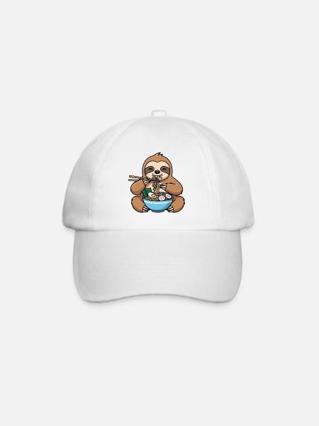 Sloth Asia Noodle Soup Ramen Malaysia China - Baseball Cap - white/white