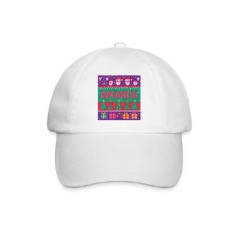 Festlicher Name Amanda Hässlicher Weihnachtsstil, Weihnachten - Baseballkappe - Weiß/Weiß - Vorne