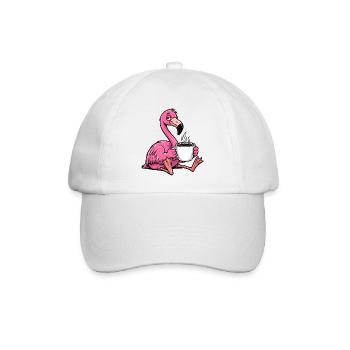 Süßer Cartoon Flamingo Kaffee Morgenmuffel Büro An - Casquette classique - blanc/blanc - Devant