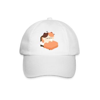 Sleepy Tortie Cat - Baseball Cap - white/white - Front