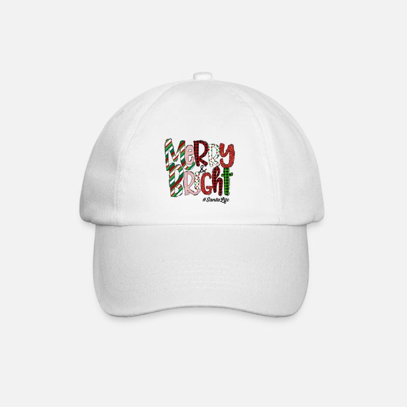 Merry Bright Festive Plaid Pattern - Baseballkappe - Weiß/Weiß