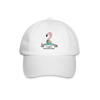 Flamingo yoga in the splits - Baseball Cap - white/white - Front