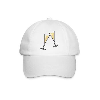 2 Sektgläser (Sekt / Trichter / Offen / 2C) - Baseball Cap - white/white - Front