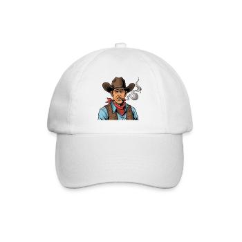 Cowboy mit Zigarre - Baseballkappe - Weiß/Weiß - Vorne