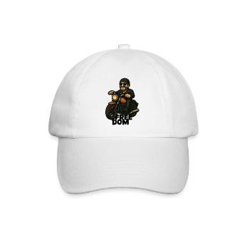 Casual Biker on Motorcycle Comic - Baseball Cap - white/white - Front