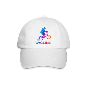BMX Girl Cyclist Silhouette Gradient - Baseball Cap - white/white - Front