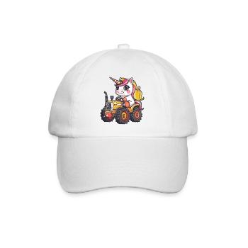 Unicorn Tractor Farmer - Baseball Cap - white/white - Front