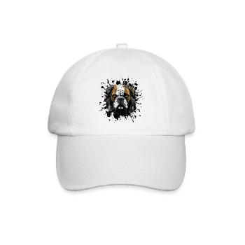 Portrait de tête de bouledogue éclaboussé - Casquette classique - blanc/blanc - Devant