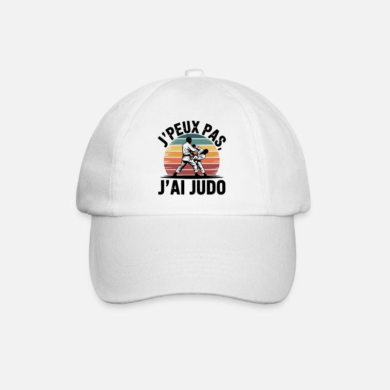 Ich kann nicht, ich habe Judo-Humor-Geschenk - Baseballkappe - Weiß/Weiß