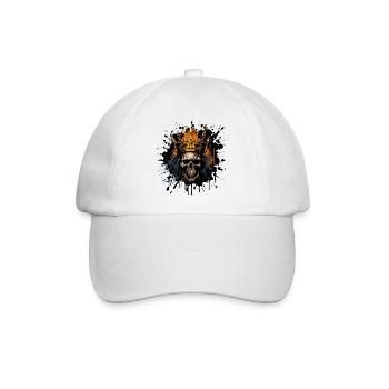 King's Skull with Crown - Baseball Cap - white/white - Front