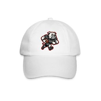 Go Dawgs Bulldog Football Mascot Design - Baseball Cap - white/white - Front