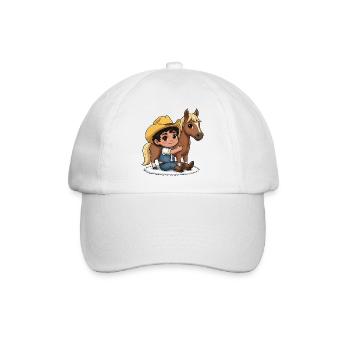 Kleiner Cowboy und Pferdefreund - Baseballkappe - Weiß/Weiß - Vorne