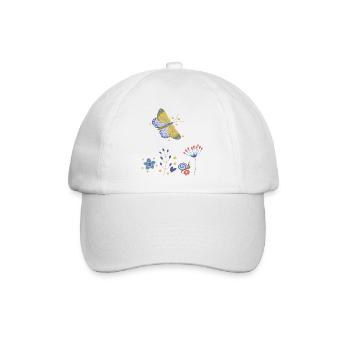 Butterfly Flower Mosaic - Baseball Cap - white/white - Front