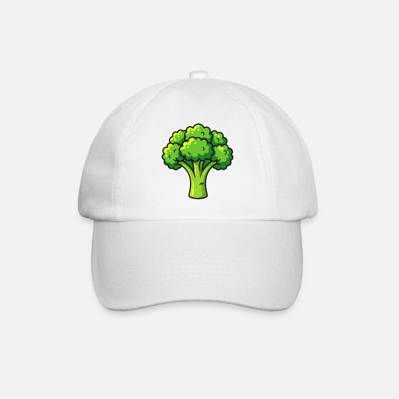 Brokkoli - Baseballkappe - Weiß/Weiß