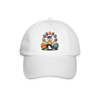 Easter bunny with colorful eggs - Baseball Cap - white/white - Front