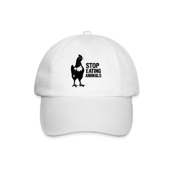 Vegan Raven Silhouette - Baseball Cap - white/white - Front
