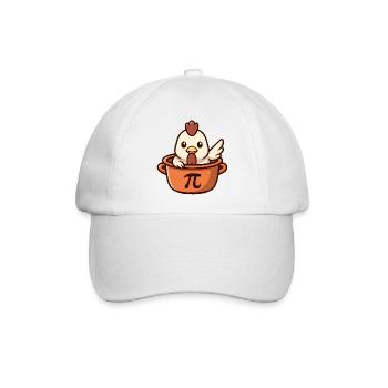 Niedliches Hähnchen im Topf mit Pi-Symbol Spaß - Baseballkappe - Weiß/Weiß - Vorne