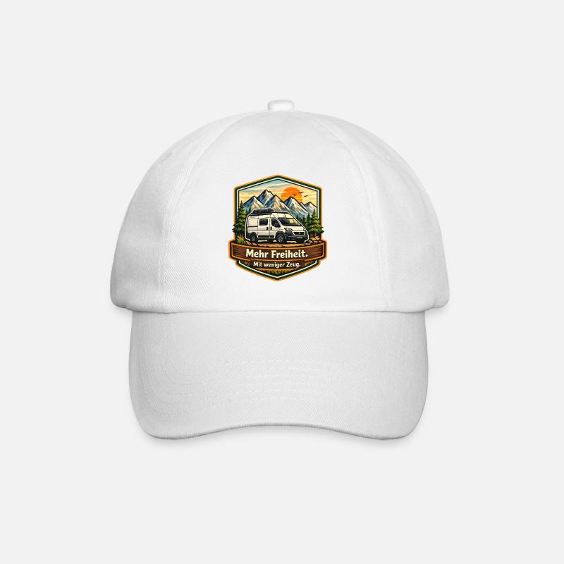 Camping-More Freedom-With Less Stuff-Camper - Baseball Cap - white/white