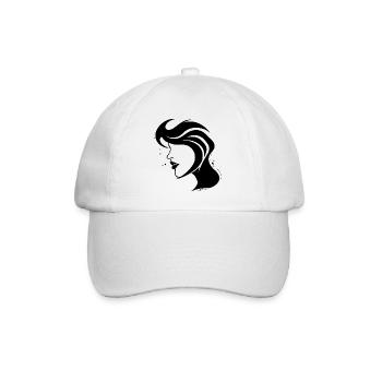 Silhouette Woman - Abstract Face - Baseball Cap - white/white - Front
