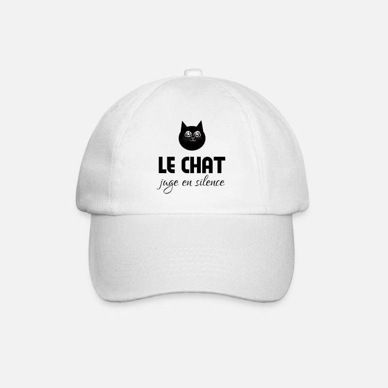 The cat judges in silence - Baseball Cap - white/white