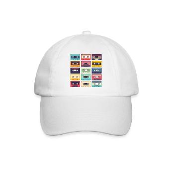 Cassettes Pop Art Pattern - Baseball Cap - white/white - Front