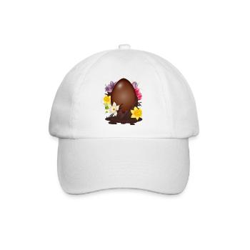 Œuf de Pâques en chocolat avec fleurs et vanille - Casquette classique - blanc/blanc - Devant