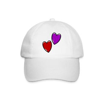 Cœurs Amour - Casquette classique - blanc/blanc - Devant